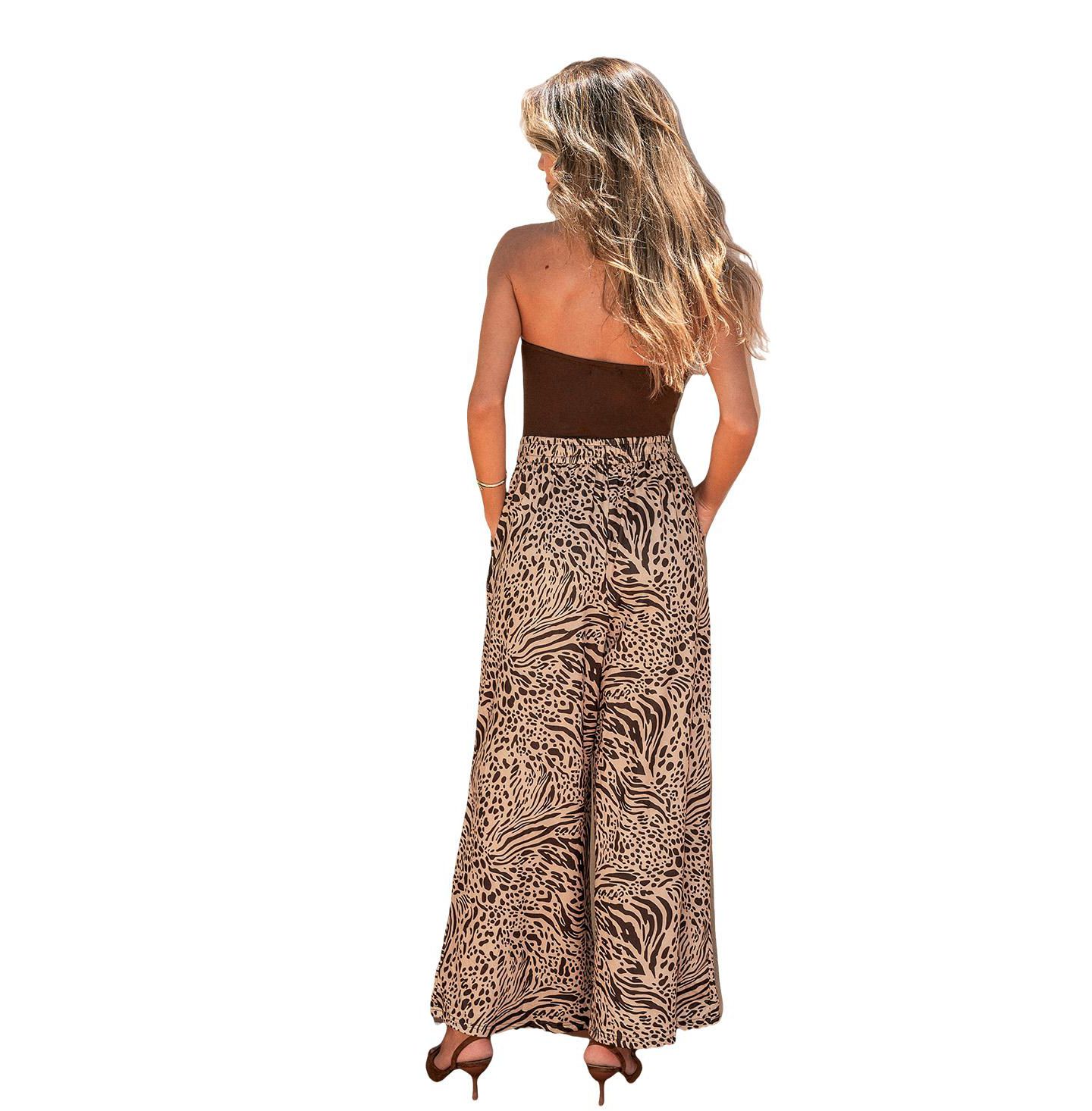 Женский комбинезон Cupshe Big Plans Animal Print Wide-Leg Jumpsuit, цвет: Коричневый — фото 2