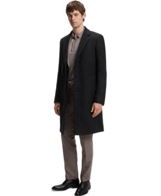 Men's Slim-Fit Formal Wool-Blend Coat