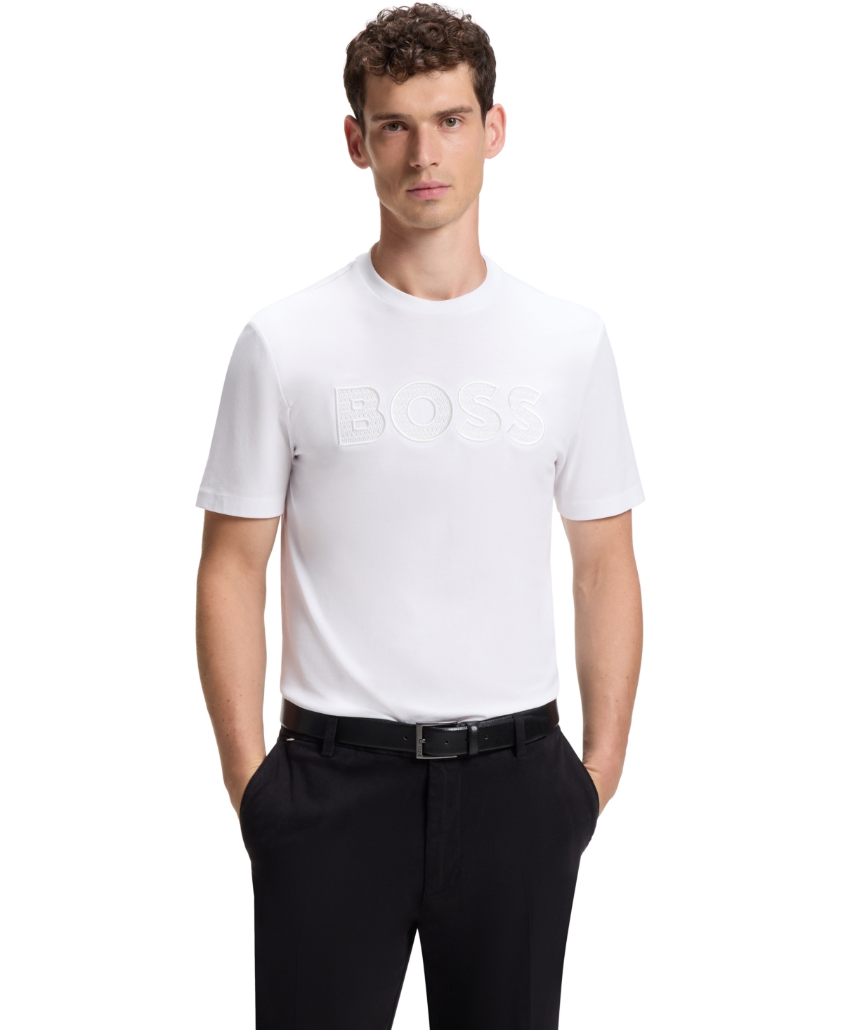 Boss by Hugo Boss Men's Cotton-Jersey Regular-Fit Logo T-Shirt
