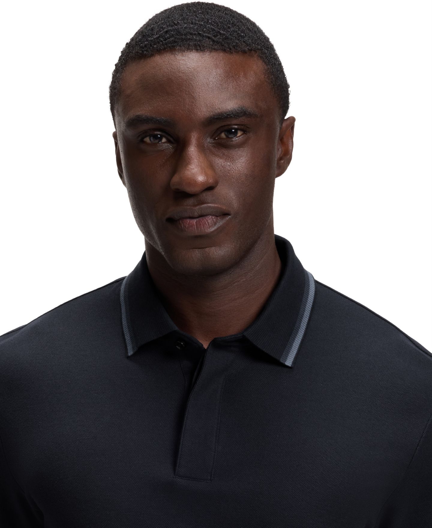 Мужское поло Hugo Boss Cotton Piqué Regular-Fit Polo Shirt, цвет: Тёмный синий — фото 5