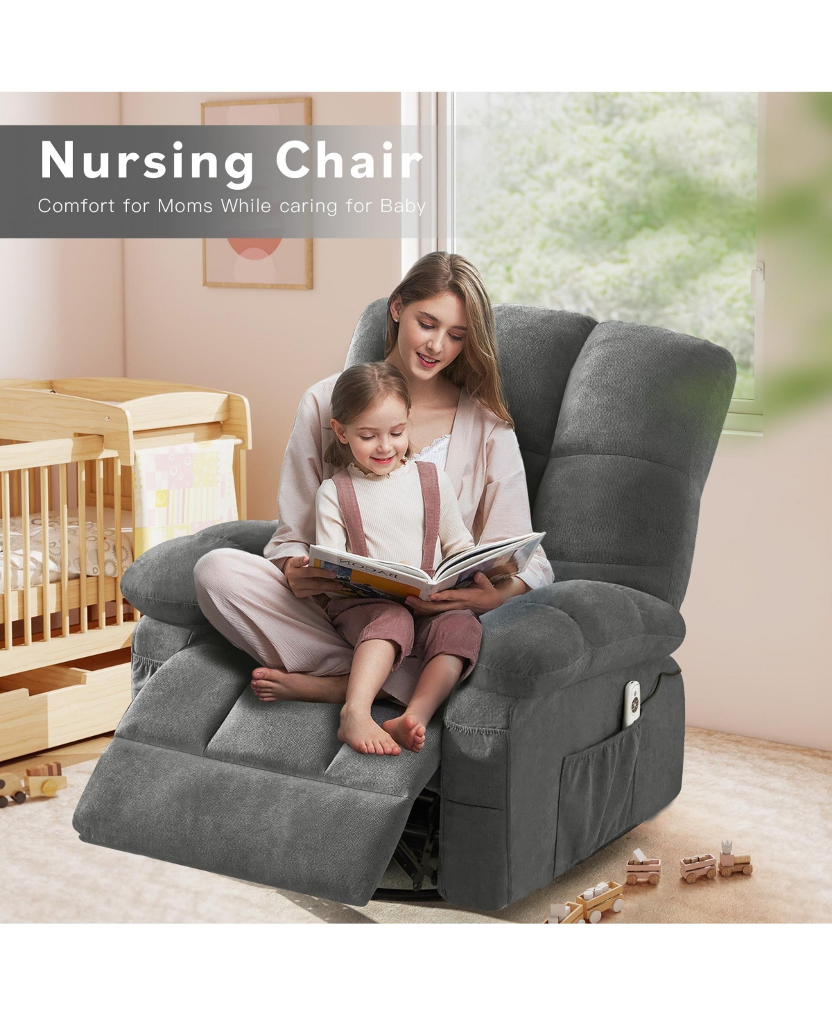Boyel Living Massage Swivel Recliner Lift Chair with Vibration Massage and Heating for Elderly