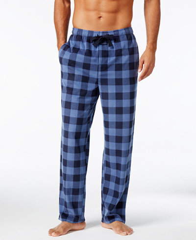 Perry Ellis Men's Buffalo Plaid Fleece Pajama Pants - Pajamas, Lounge ...