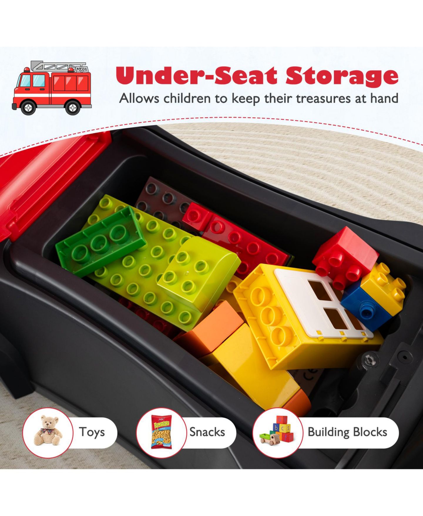 Детская игрушка Mecale Licensed Scania Truck Ride-On Push Car with Music and Steering Wheel, Ages 18 Months+, цвет: Красный — фото 5