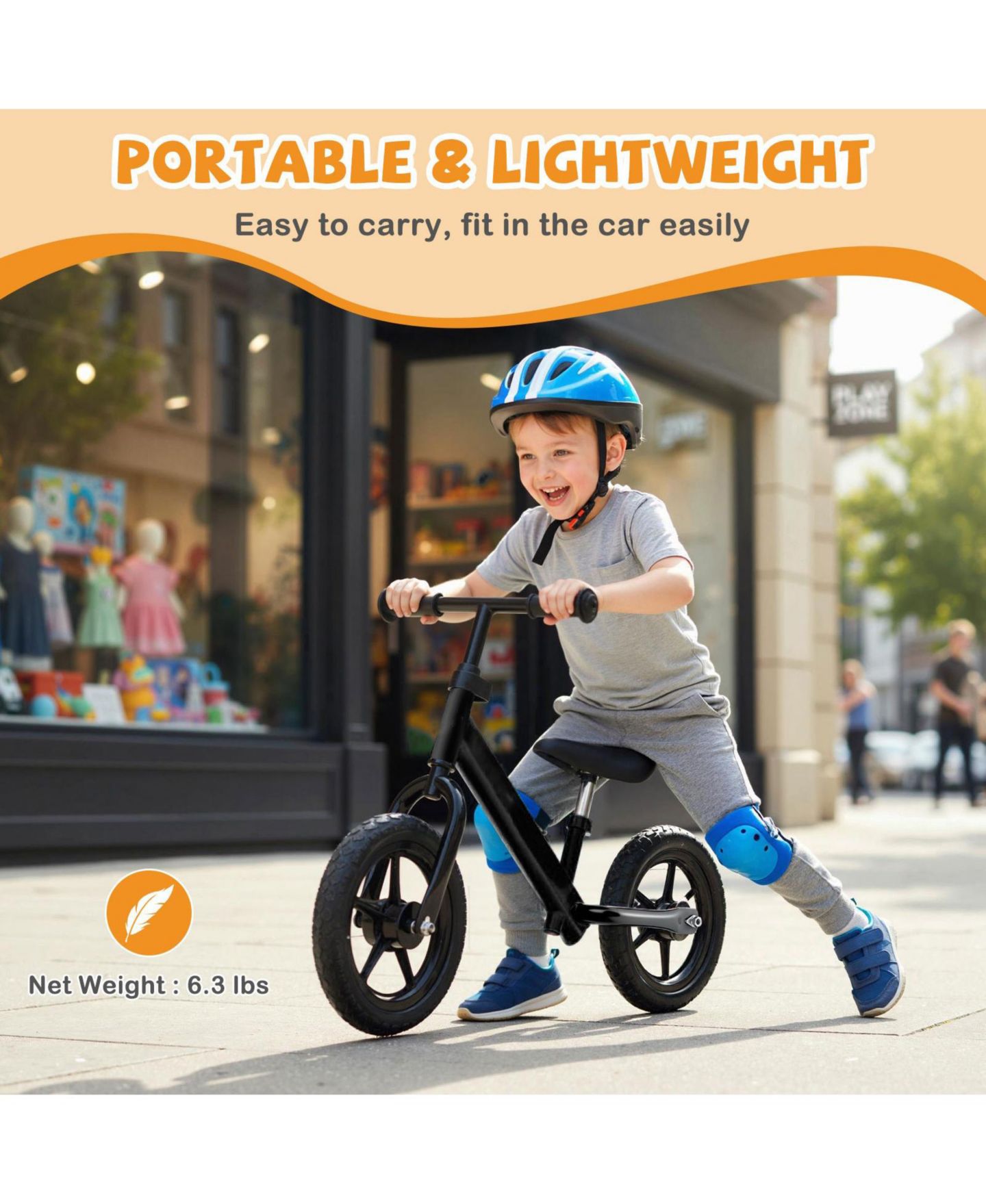 Детская игрушка Mecale 33" Lightweight Adjustable Balance Bike, 55-lb Capacity, Ages 2-5, цвет: Чёрный — фото 7