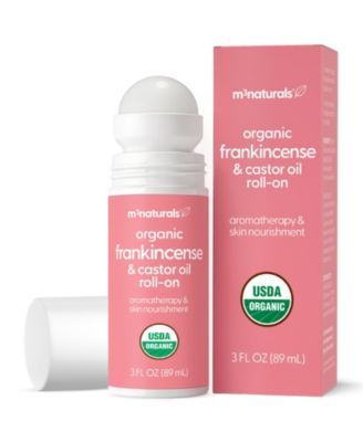 Castor Oil Plus Frankincense Roll-On Cold-Pressed Castor Oil and Pure Frankincense Essential Oil Body Massage Oil, 3 Ounce