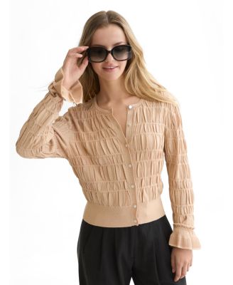 Women's Smock Stitch Lightweight Cardigan