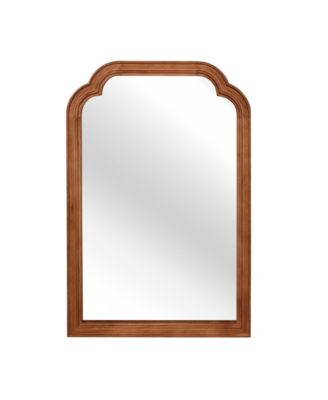 24x36 Inch Wood Framed Rounded Corner Decorative Wall Mirror for Bedroom Bathroom Living Room Entryway