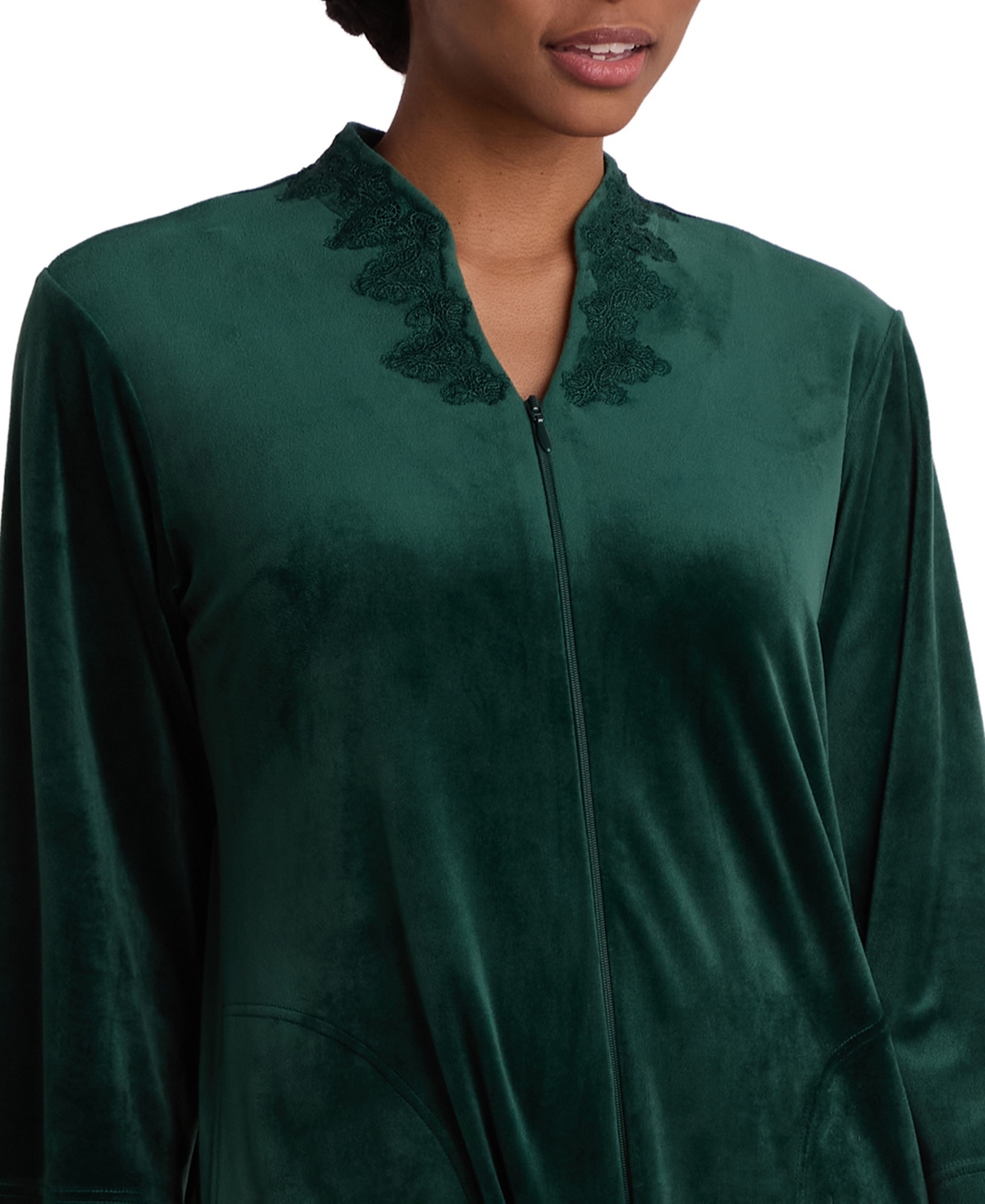 Miss Elaine Women's Fleece Zip Front Long Robe