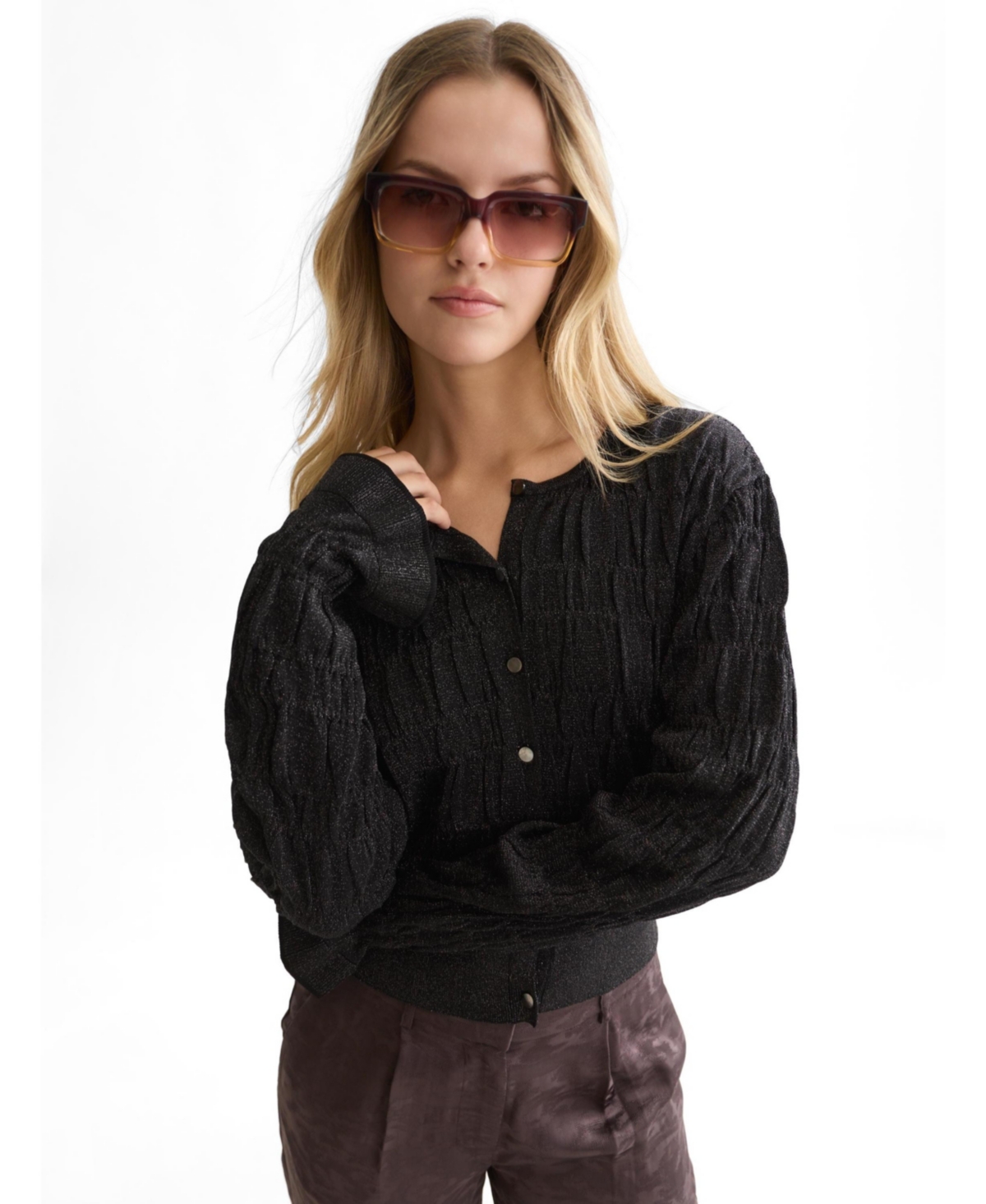 Scotch & Soda Women's Smock Stitch Lightweight Cardigan