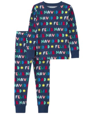 Toddler Boys' 2T-5T Feliz Navidad Long-Sleeve Snug-Fit Top and Pants, 2-Piece Pajama Set