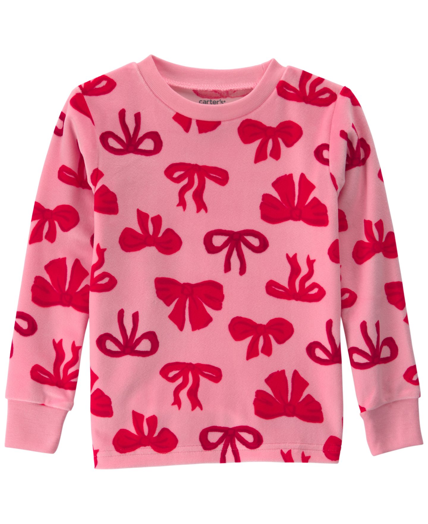 Детская пижама Carter's Dreamplush с бантами, топ и брюки, 2 предмета, 2T-5T, цвет: Розовый — фото 2