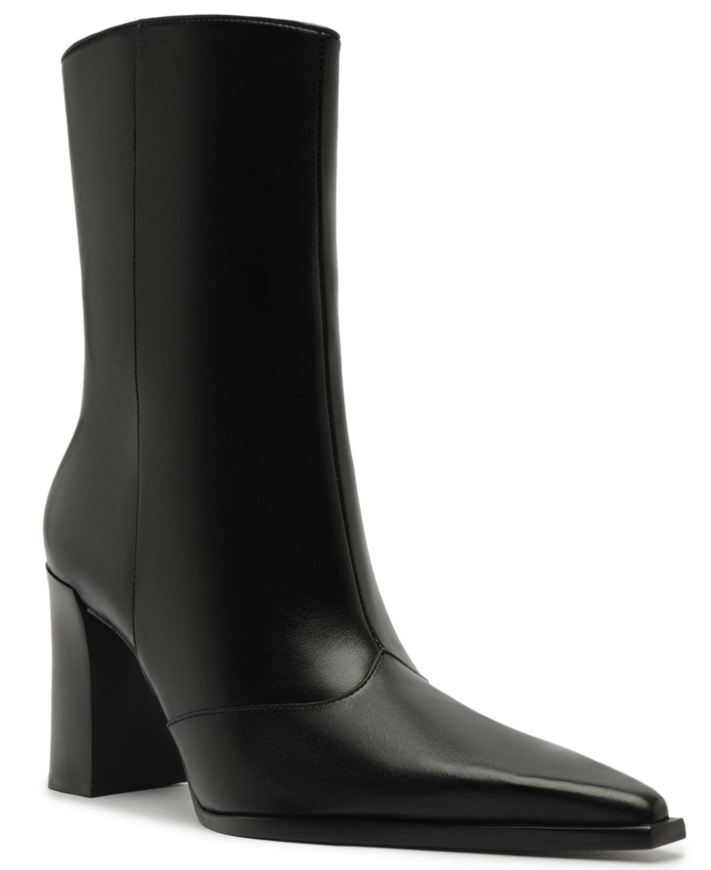 Женские ботинки Schutz Raffaela Pointed Toe Dress Booties, цвет: Чёрный кожаный — фото 1