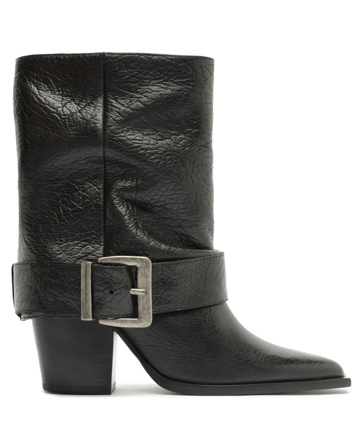 Schutz Women's Parker Buckle Block Heel Dress Booties