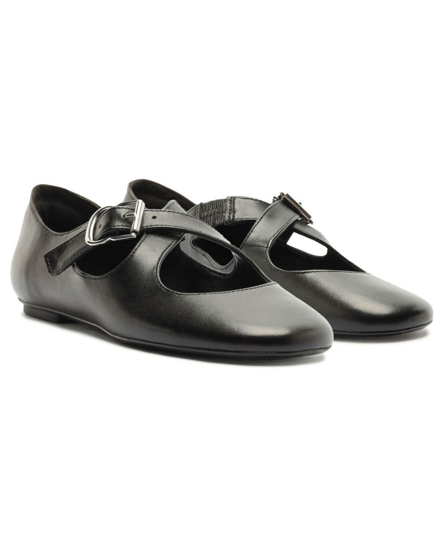 Женские балетки Schutz Molly Criss-Cross Round Toe Flats, цвет: Чёрный — фото 6