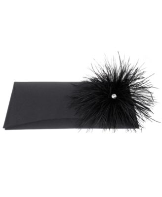 Zosia Feather Ornamented Small Flap Clutch Handbag