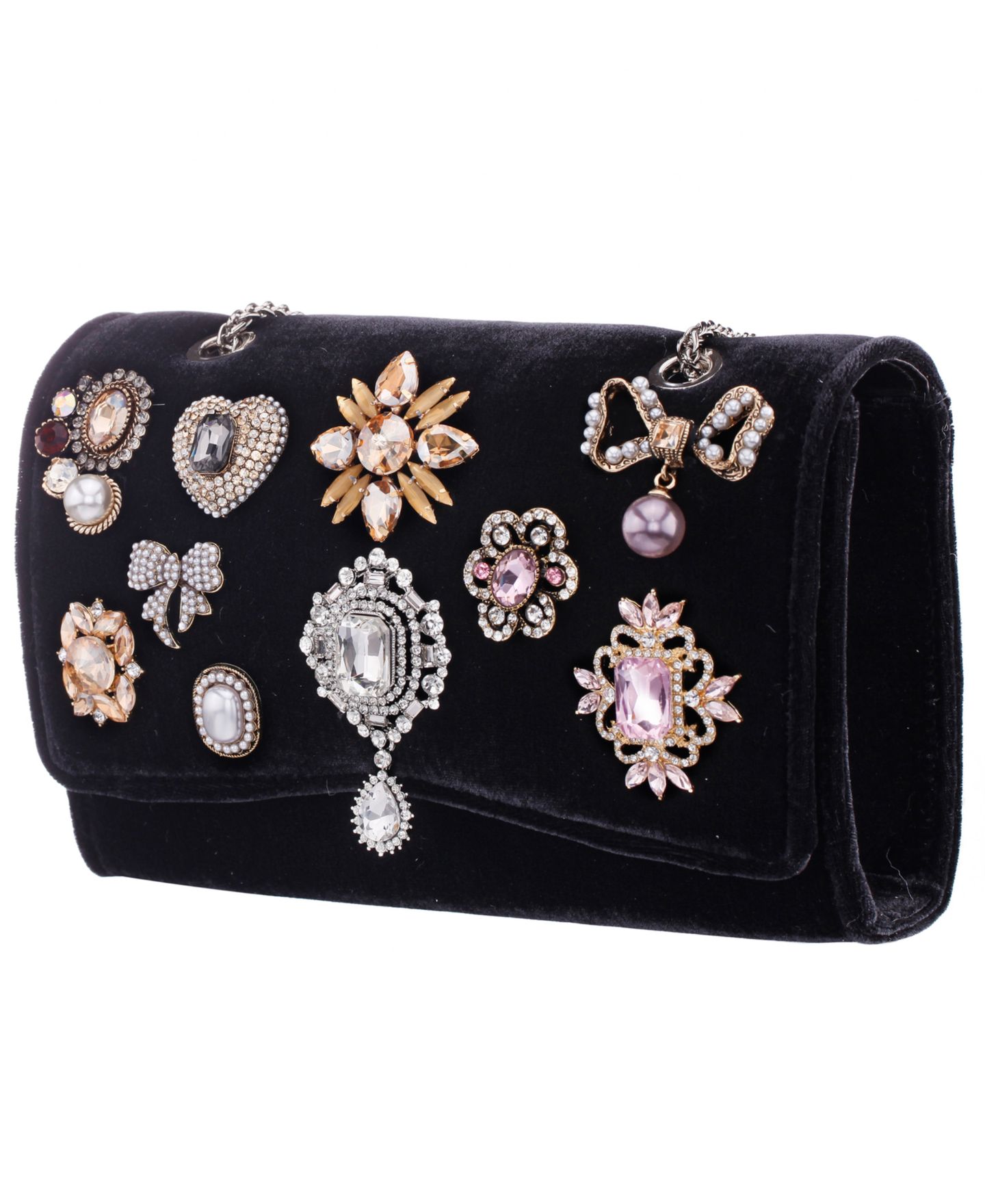 Женский клатч Nina Embellished Small Flap Clutch Handbag, цвет: Чёрный — фото 5