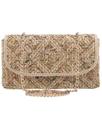 Cerise Metallic Tweed Mini Crossbody Handbag