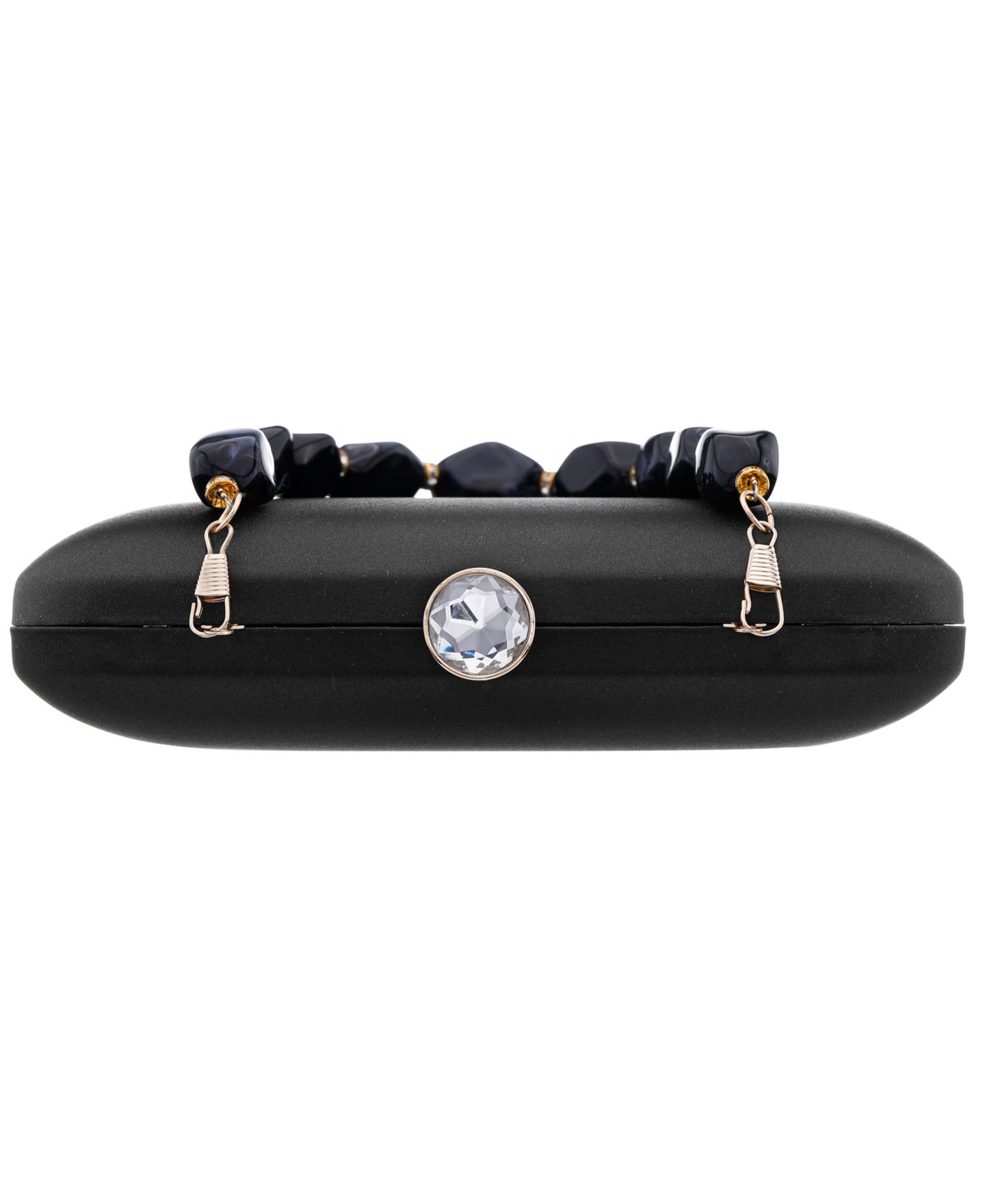 Женский клатч Nina Kaela Beaded Strap Minaudiere Small Clutch Handbag, цвет: Чёрный — фото 7