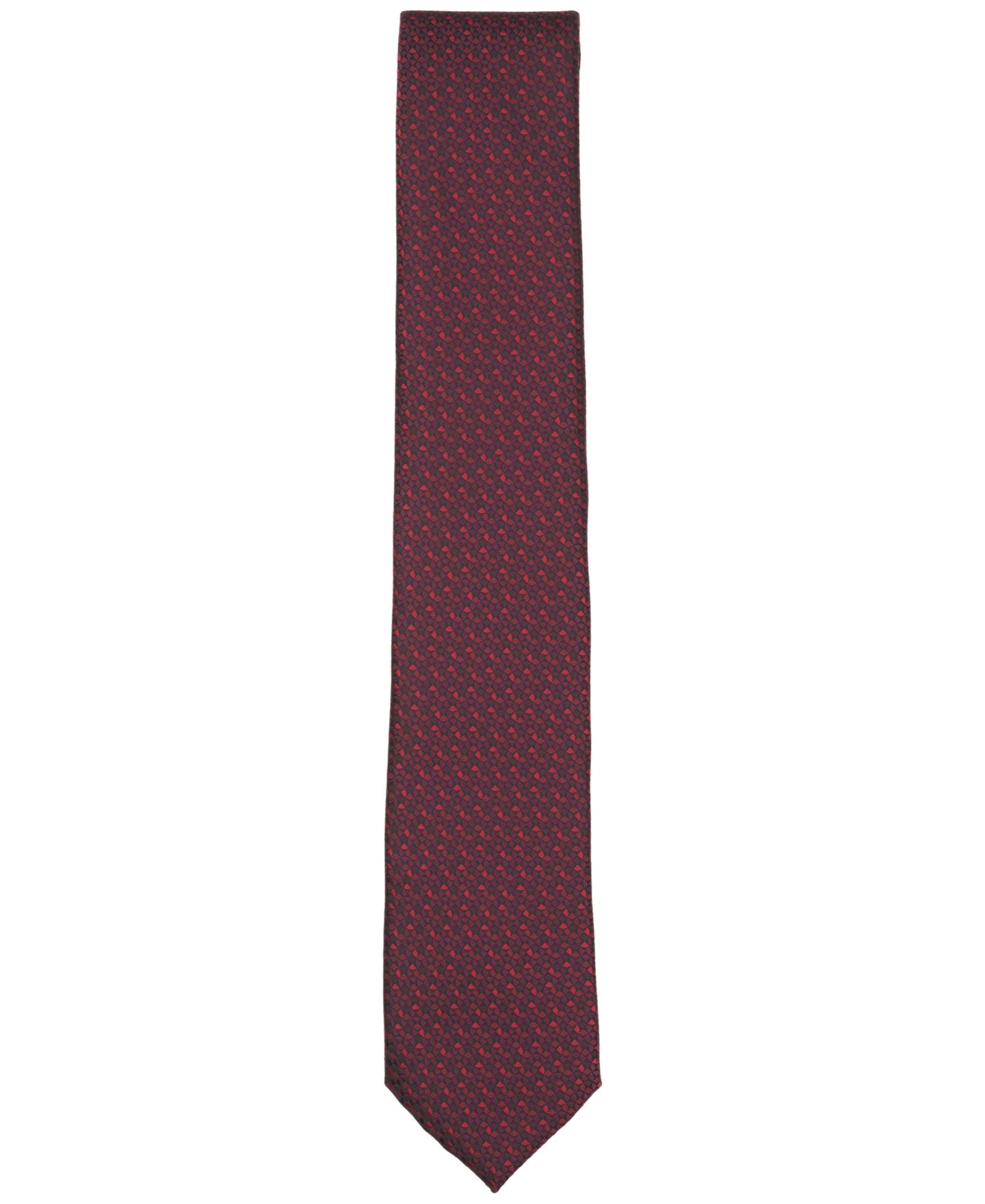 Мужской галстук Alfani Lennox Geo Geometric-Print Slim Tie, цвет: Бордовый — фото 2