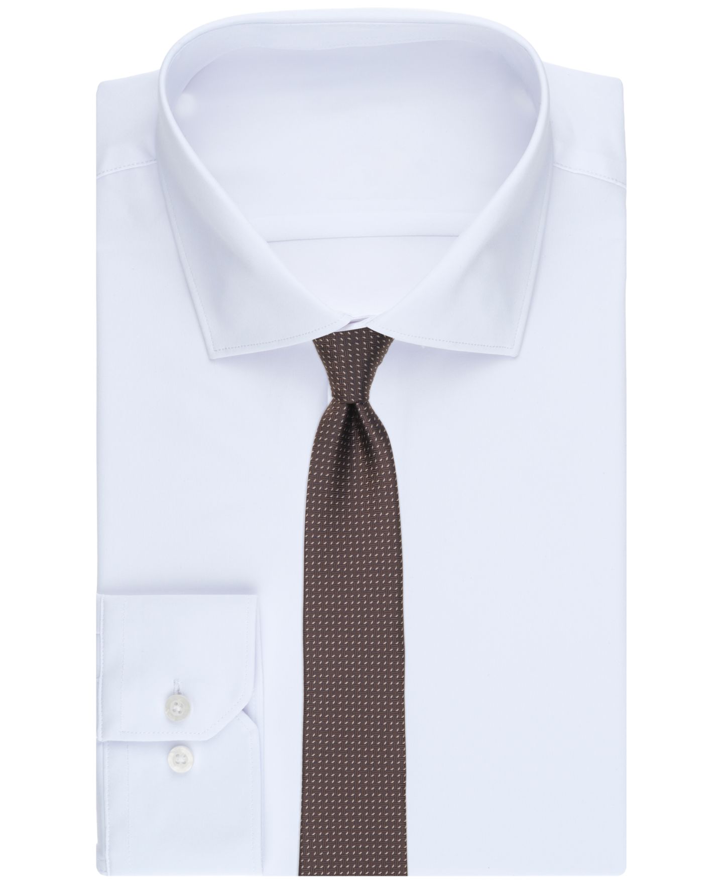 Мужской галстук Alfani Alaric Micro-Print Slim Tie, цвет: Коричневый — фото 3