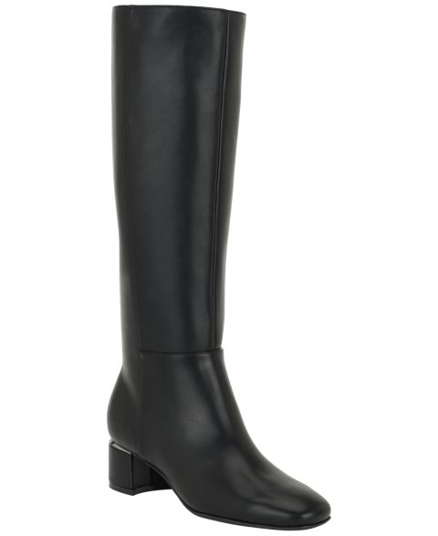 Женские ботинки Calvin Klein Paeton Tall Block Heel, цвет: Чёрный гладкий