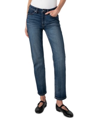 Women's Rowan Slim Straight-Leg Dark Rinse Mid Rise Jeans