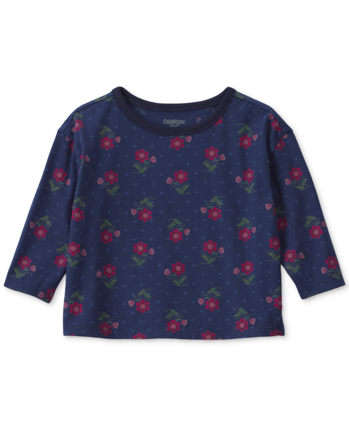 Osh Kosh Baby Girls' Floral Corduroy Long-Sleeve Top and Overall Set