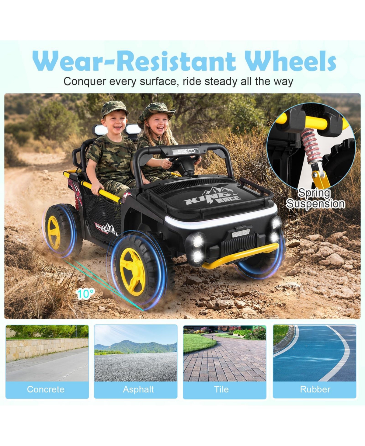 Mecale 24V 2-Seater Remote-Control Ride-On Truck, Ages 3+