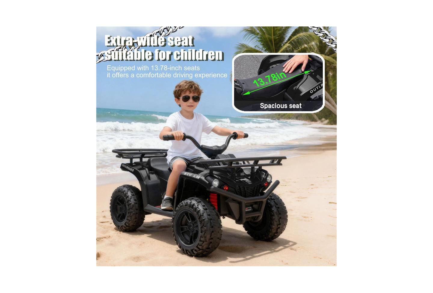 Детская игрушка YOBTOP 24V Dual Motor Off-Road Ride-On ATV, Ages 3-5, цвет: Чёрный — фото 2