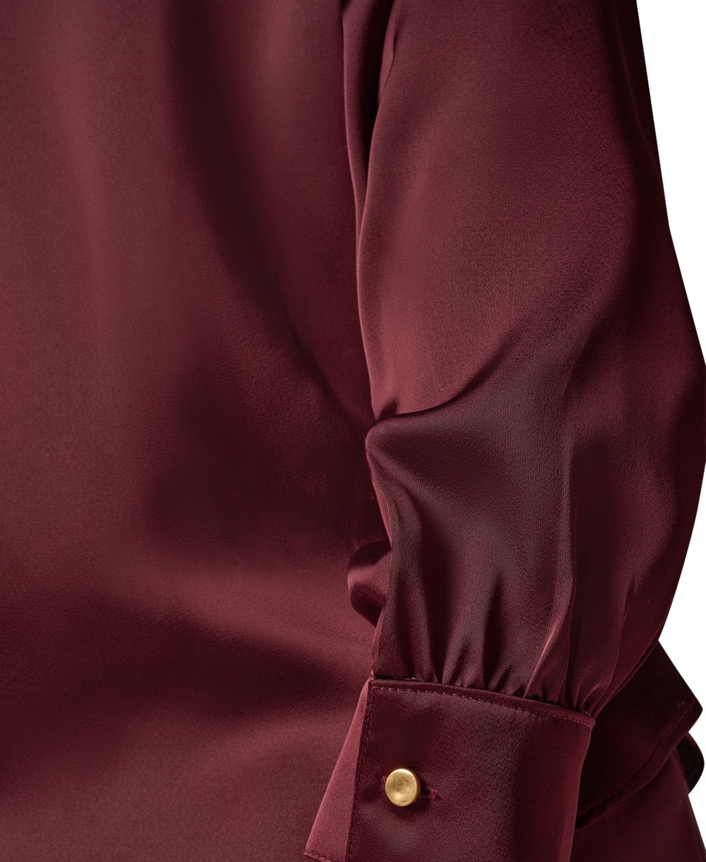 Женская блузка Donna Karan New York Petite Long-Sleeve V-Neck Scarf Detail Blouse, цвет: Чёрный вишнёвый — фото 7