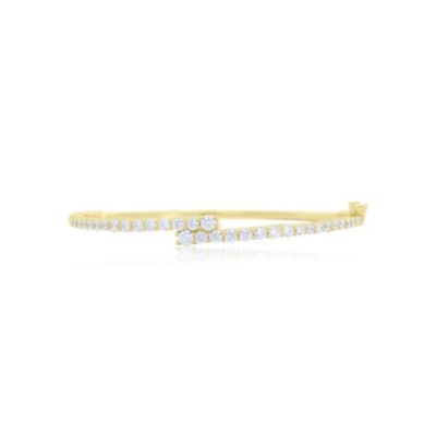  CZ Graduating Overlap Bangle 14K Gold-Plated Sterling Silver