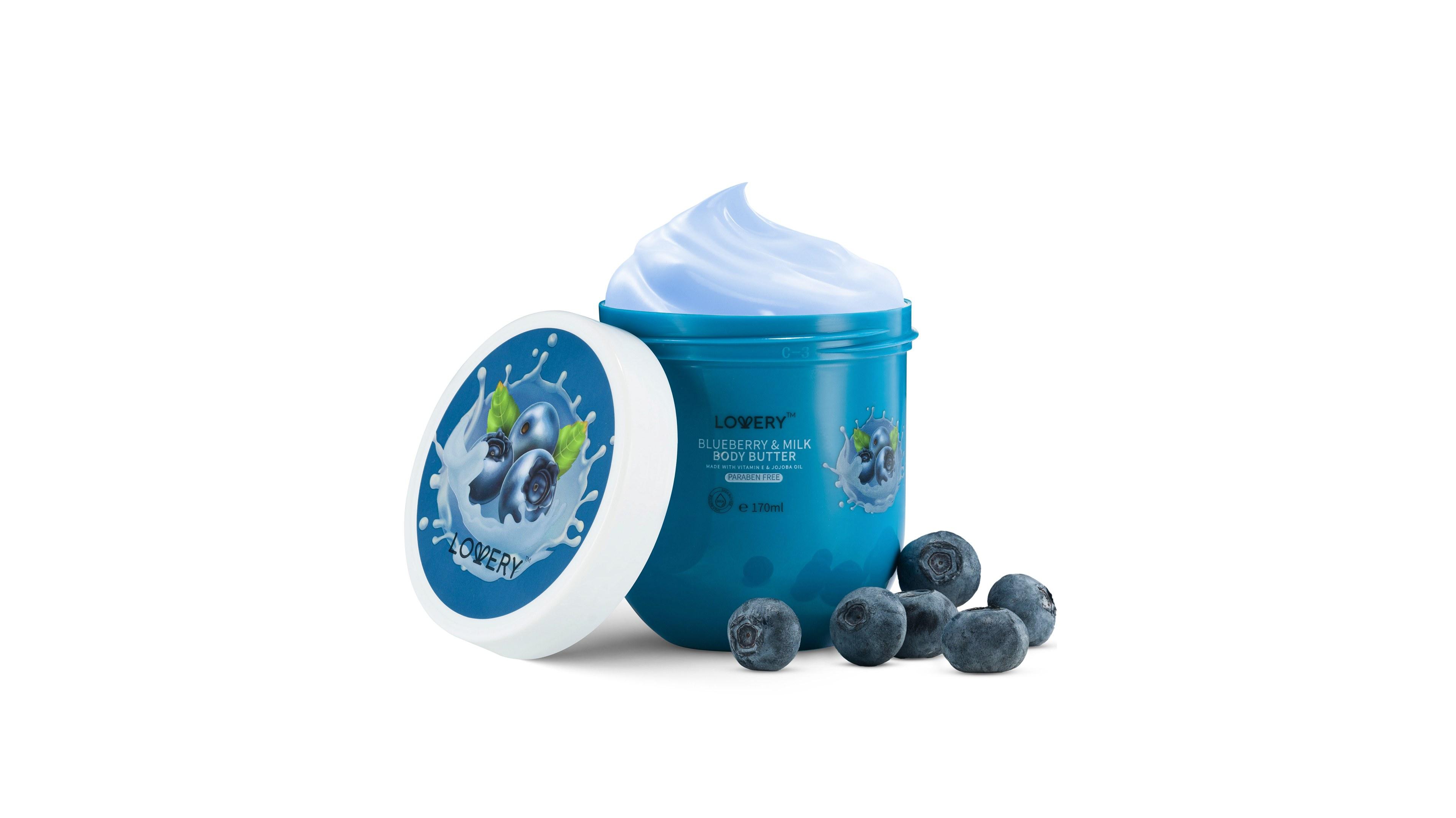 Lovery Blueberry Milk Body Butter, Bath and Body Care Set