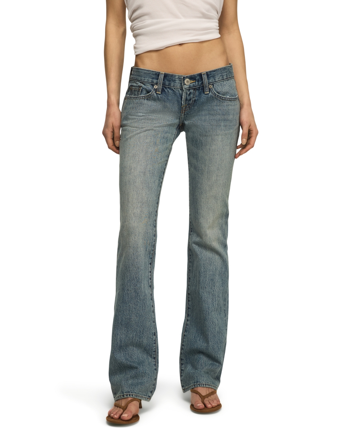 Lucky Brand Women's Lil Maggie Ultra-Low-Rise Flare Jeans