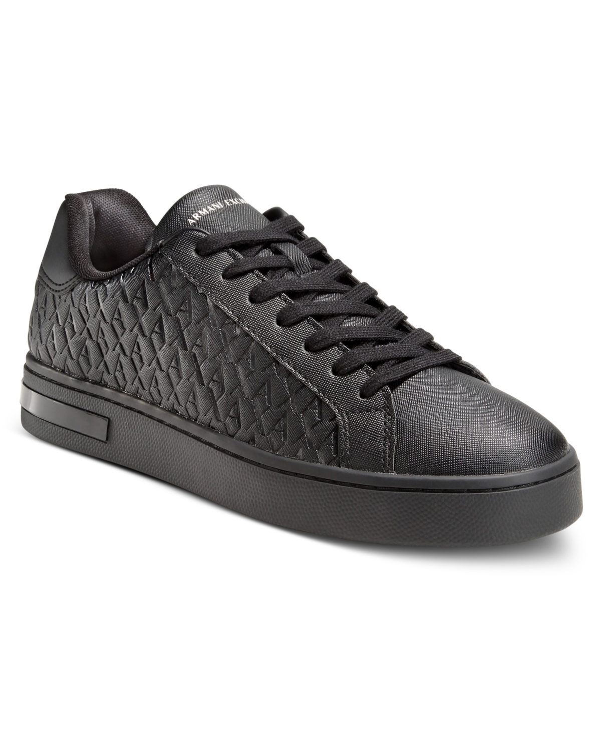 A|X Armani Exchange Men's London Saffiano Sneakers - BLACK+BLACK