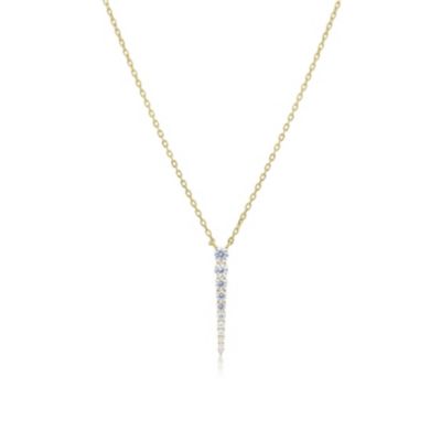 Graduating CZ Drop Necklace 14K Gold-Plated Sterling Silver