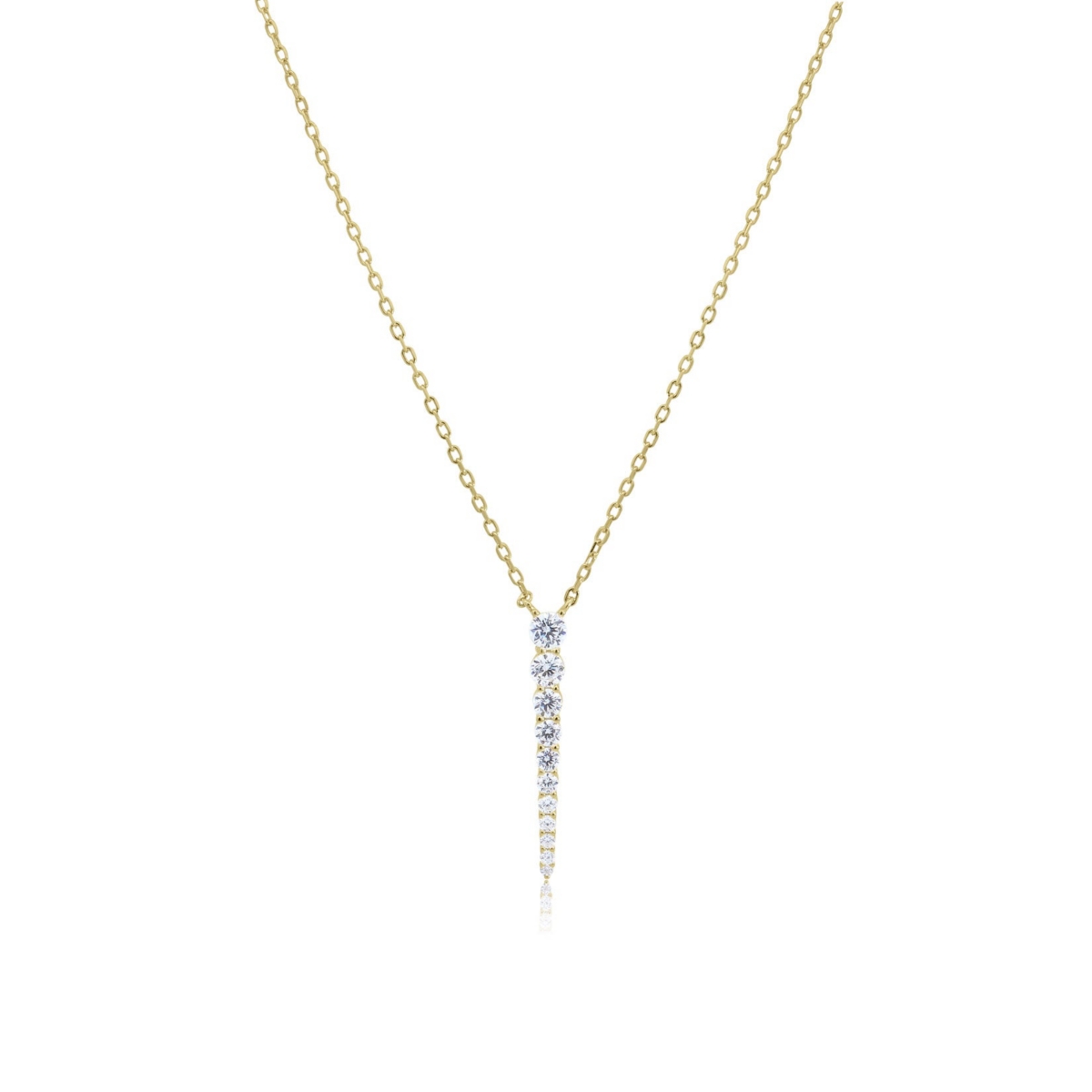 The Lovery Graduating Cz Drop Necklace 14K Gold-Plated Sterling Silver - Gold plated sterling silver