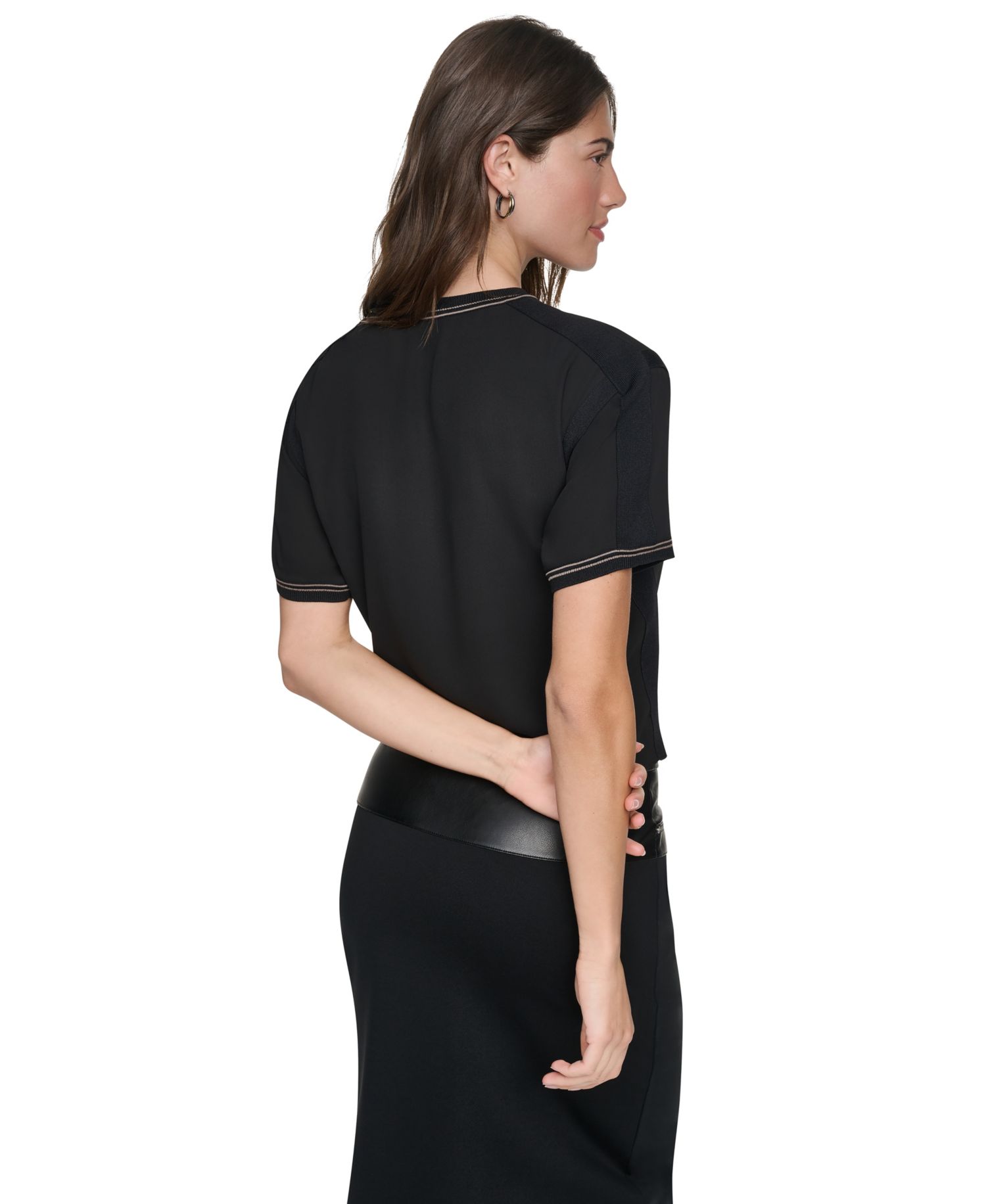 Women's Dolman Sleeve Contrast Stitching Top