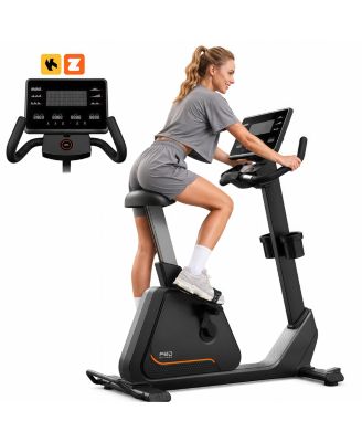 Upright Exercise Bike, Air-Lift Adjustable Seat, LED Display, Electromagnetic Stationary Bike