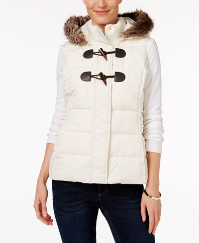 Charter Club Faux-Fur-Trim Puffer Vest, Only at Macy's