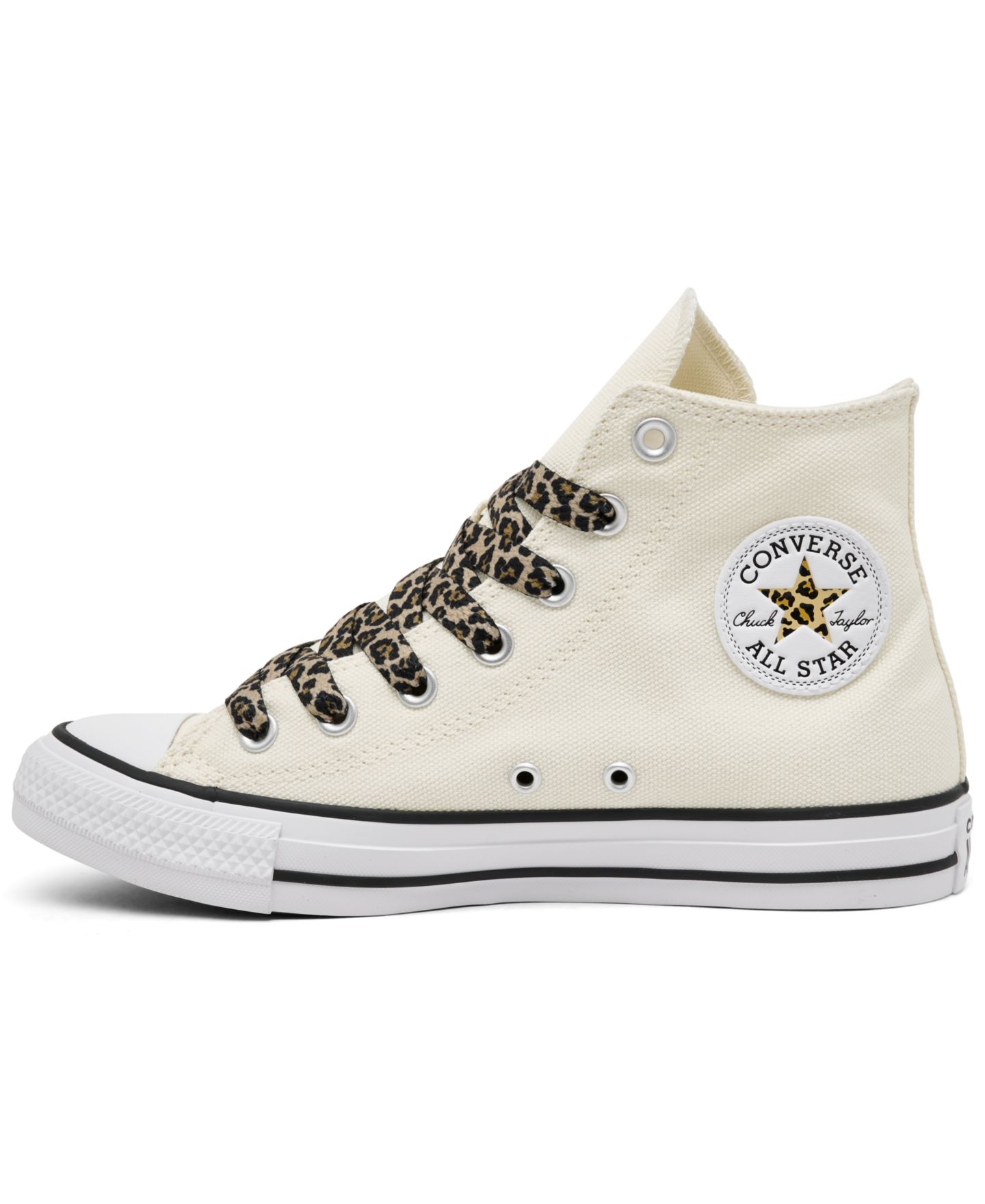Женские кроссовки Converse Chuck Taylor All Star Leopard Laces High Top, цвет: Молочный / Белый — фото 3