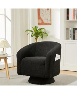 Boucle Upholstered Swivel Accent Chair, Sofa Armchair with 360 Degree Swivel for Living Room Bedroom Reading Room