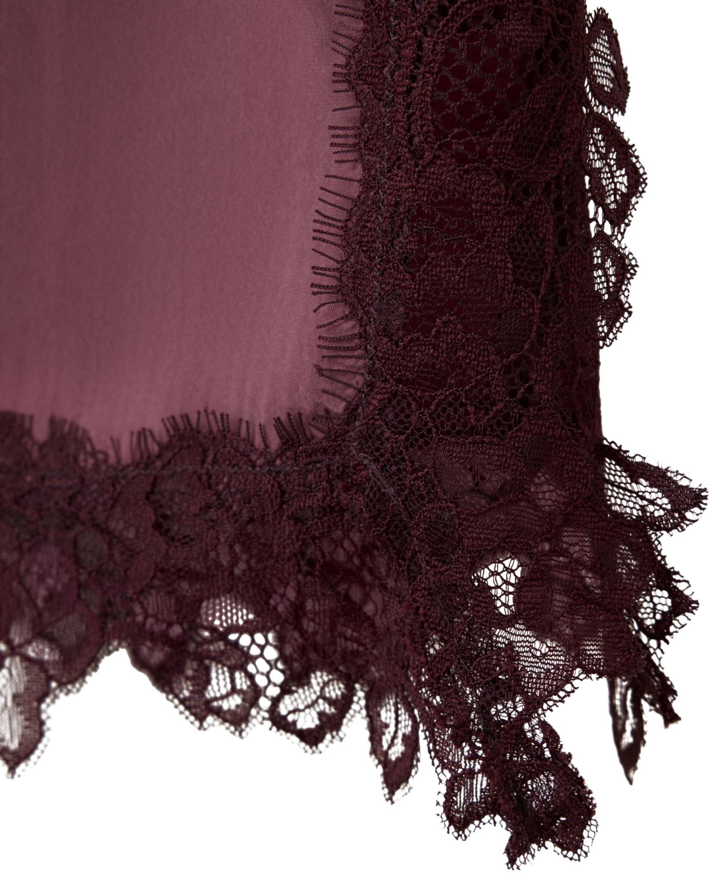 Женский топ Mango Square-Neck Sleeveless Lace-Trim Camisole, цвет: Тёмно-бордовый — фото 3