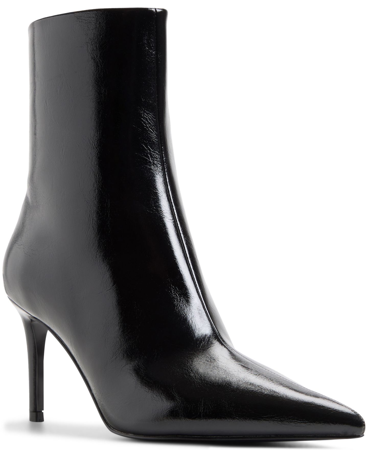 Женские ботинки ALDO Dahlyaa Pointed Toe Ankle Booties, цвет: Чёрный блестящий — фото 1