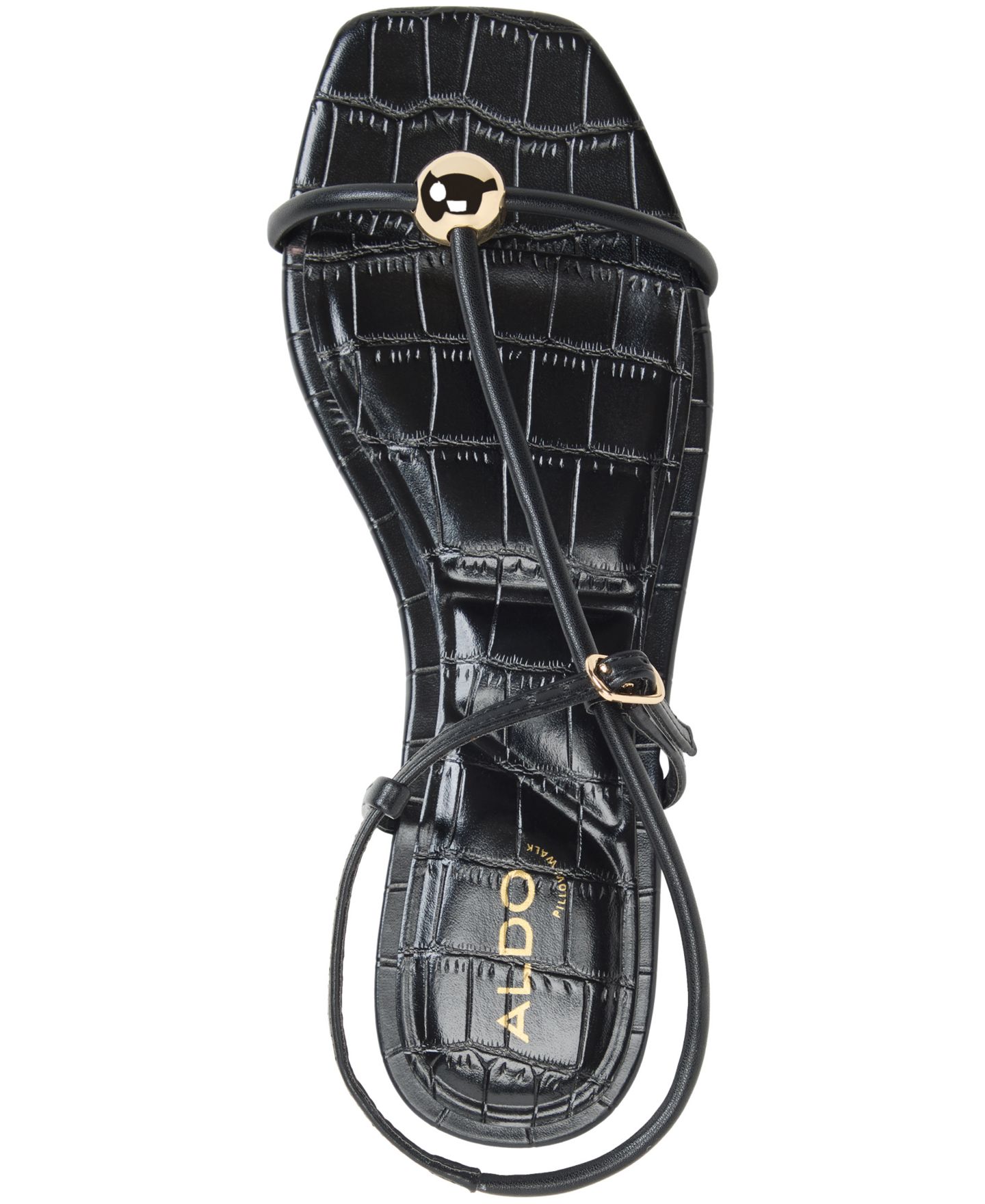 Женские сандалии ALDO Zaelle Strappy Flat, цвет: Чёрный гладкий — фото 4