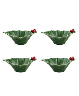 Holly Earthenware Bowls, Set of 4