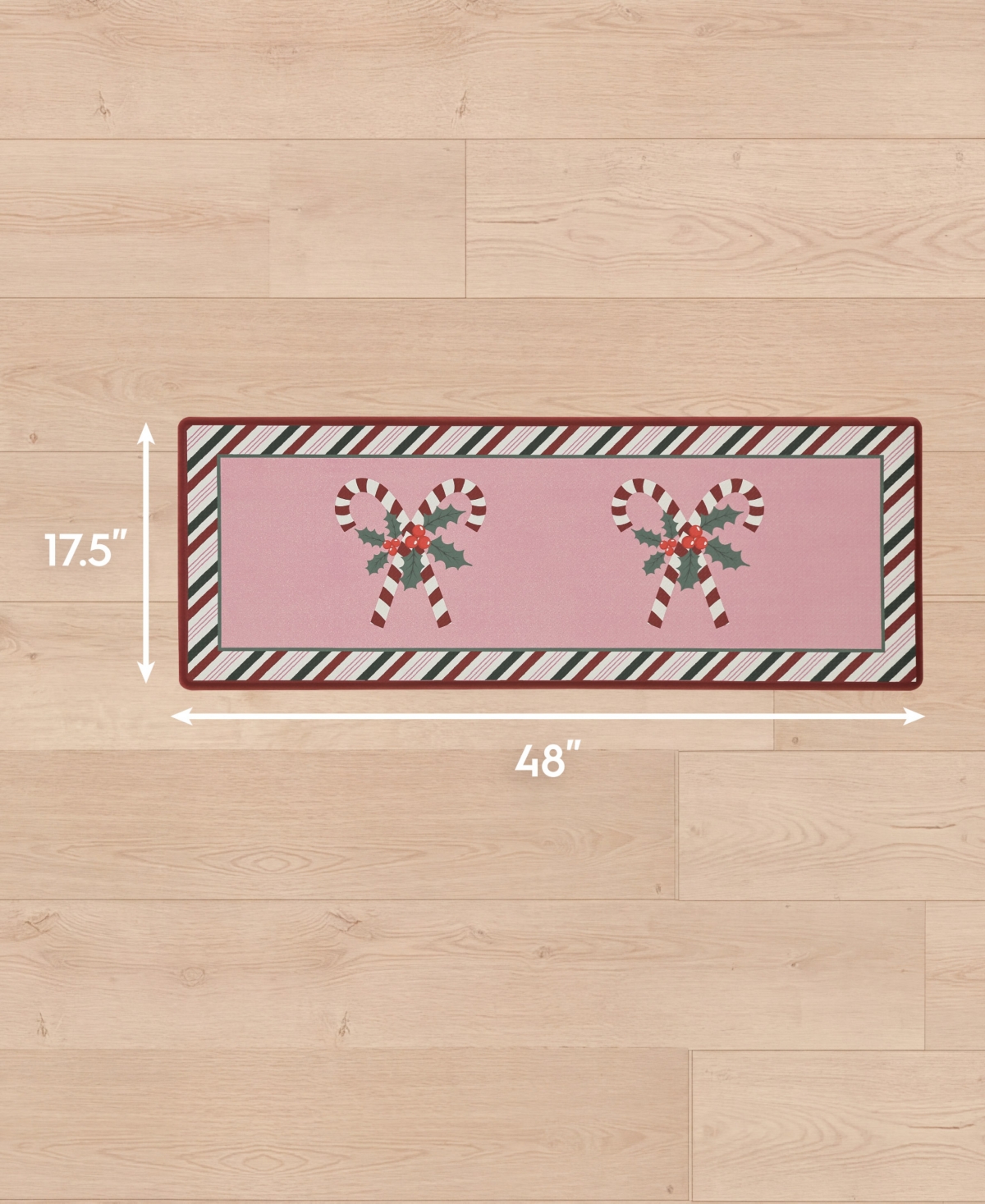 Laura Ashley Candy Cane Non-Slip Kitchen Mat