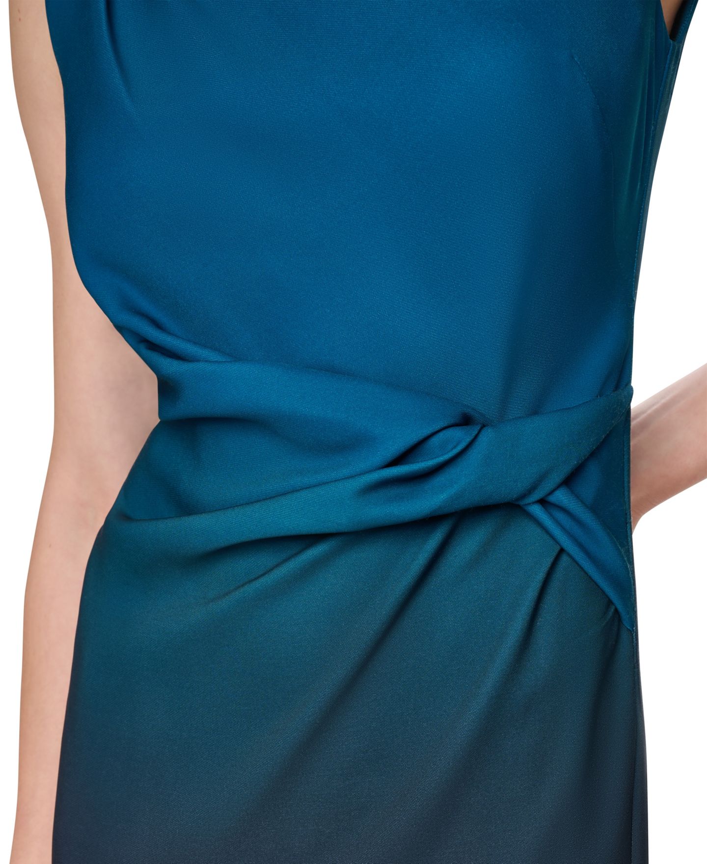 Женское облегающее миди-платье DKNY без рукавов с узлом сбоку, цвет: Кипарисовый разноцветный — фото 5