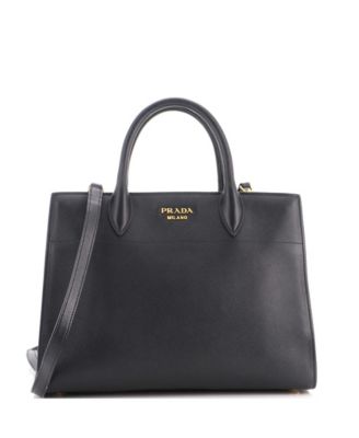 Medium Bibliotheque Tote Saffiano with City Calf