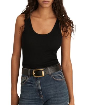 Women's Violet Ribbed Scoop-Neck Stretch Tank Top