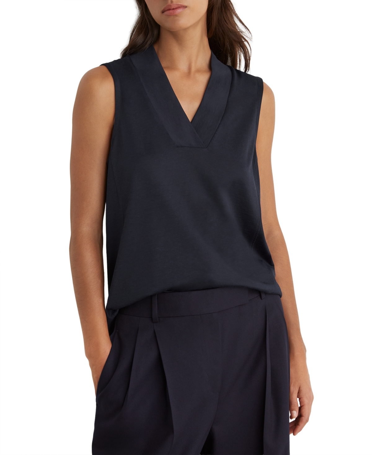 Reiss Women's Miley Jersey V-Neck Vest
